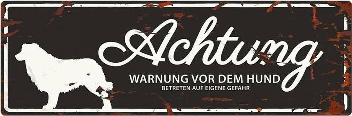D&D Waakbord / Warning sign collie de Zwart 40x14cm