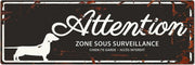 D&D Waakbord / Warning sign dachshund f Zwart 40x14cm