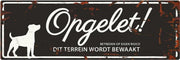D&D Waakbord / Warning sign jack russel n Zwart 40x14cm