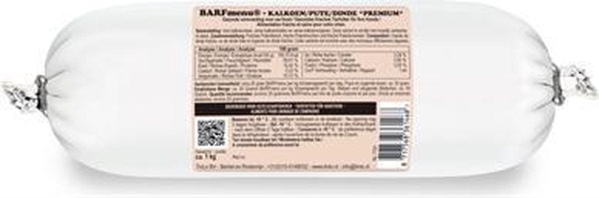 Barfmenu kalkoen hondenvoer - 1000 gr - 10 stuks