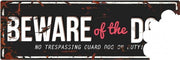 D&D Waakbord / Warning beware of the dog gb Zwart/rood 40x14cm