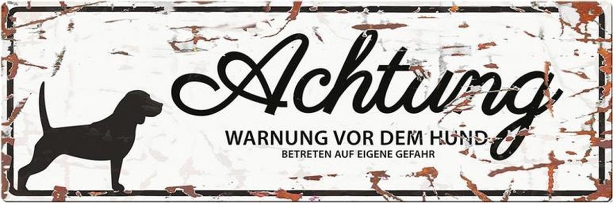 D&D Waakbord / Warning sign beagle de Wit 40x14cm