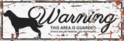 D&D Waakbord / Warning sign rottweiler gb Wit 40x14cm
