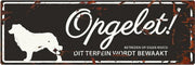 D&D Waakbord / Warning sign collie n Zwart 40x14cm