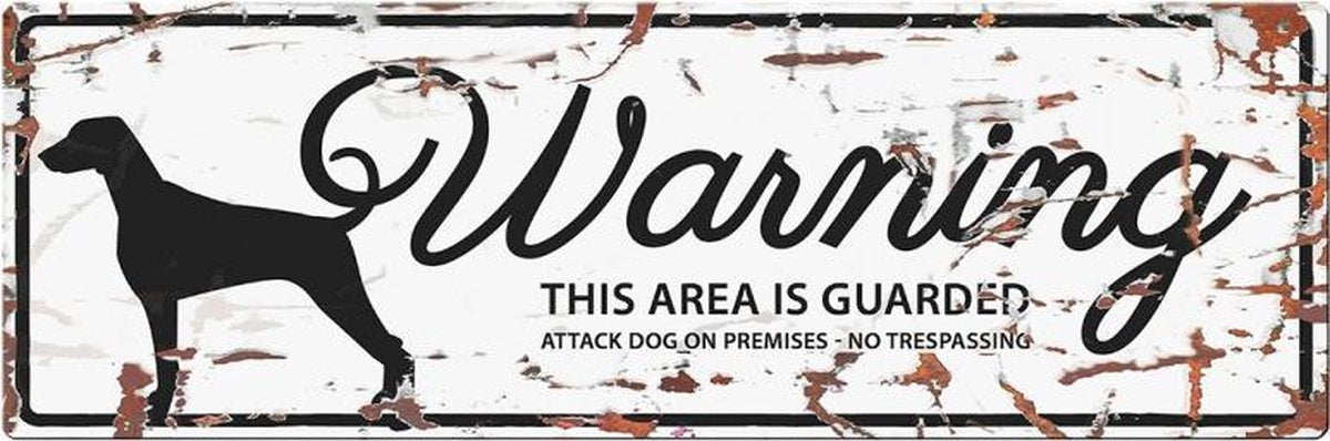 D&D Waakbord / Warning sign dalmatian gb Wit 40x14cm
