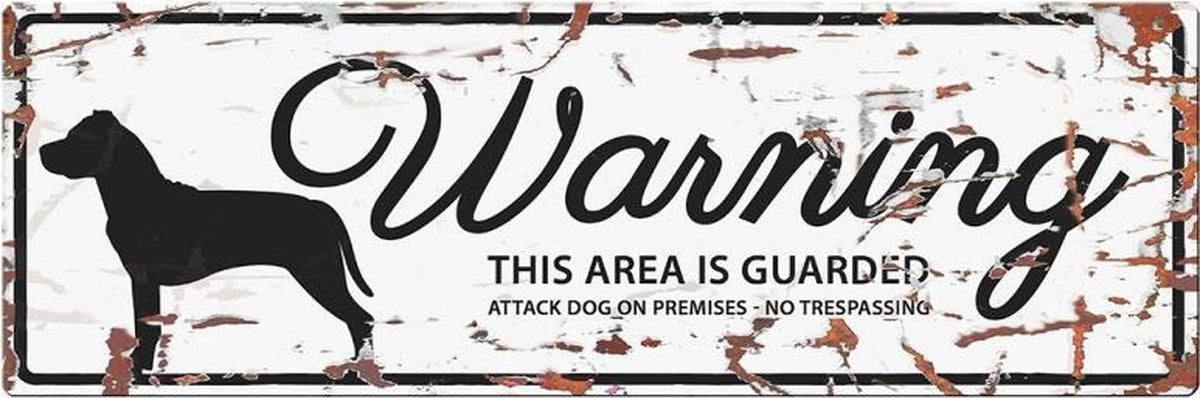 D&D Waakbord / Warning sign stafford gb Wit 40x14cm