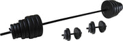 Tunturi Vinyl Halterset - Dumbellset - 50kg - 1x Halterstang + 2x Dumbbellstangen + Gewichten en sluitingen