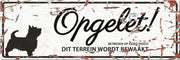 D&D Waakbord / Warning sign terrier n Wit 40x14cm