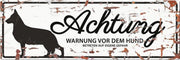 D&D Waakbord / Warning sign german shepherd de Wit 40x14cm