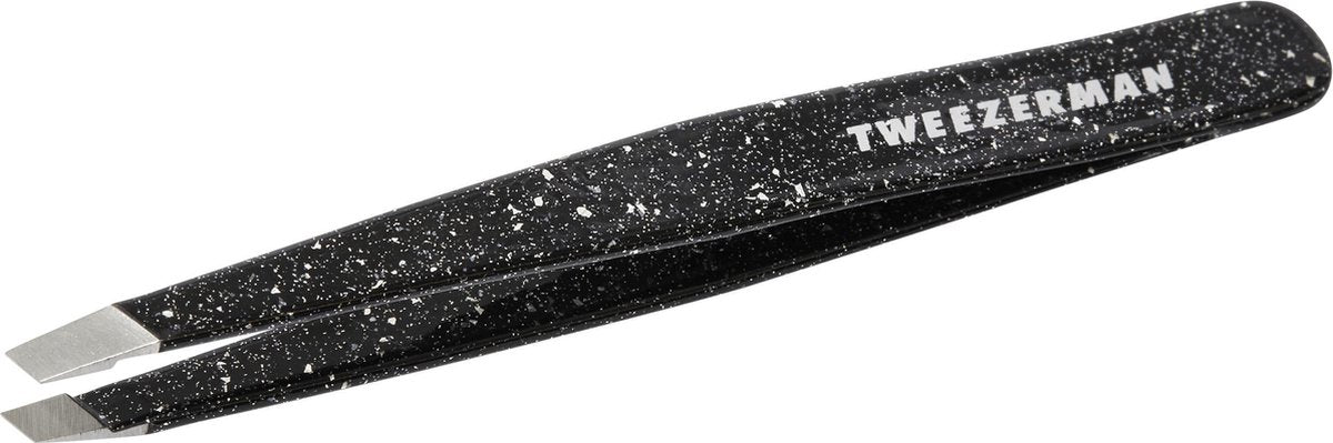 Tweezerman 40th Anniversary Slant Tweezer Studio Line - Pincet - Zwart met Glitters - Jubileum Editie - 1 stuk