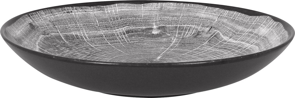 Rak Porcelain Woodart Diep Bord Beukengrijs 21 cm - Set van 12 - Horecakwaliteit Borden