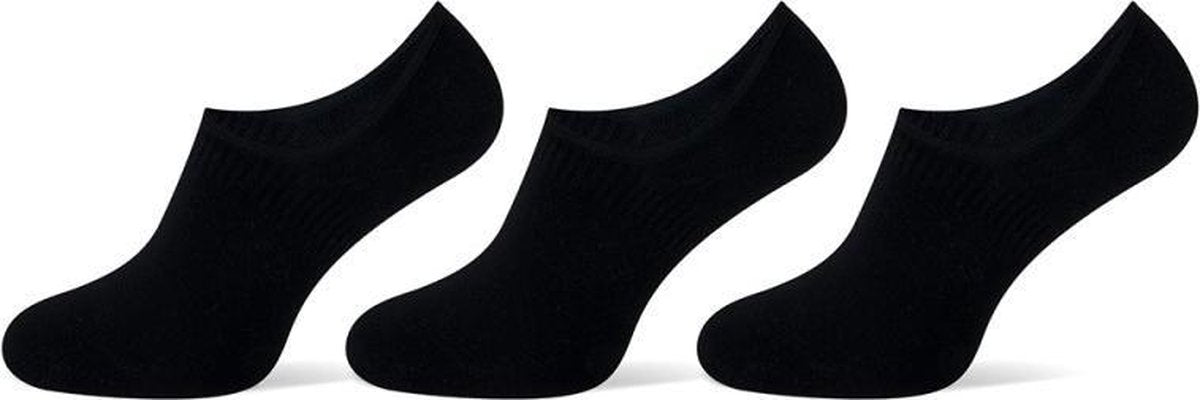 Teckel Kousenvoetjes Invisible Katoen Zwart 36-42 3 paar