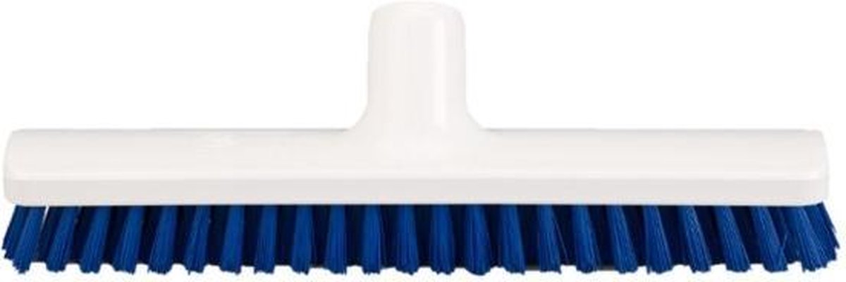 Hygiëne Schrobber/ Luiwagen / vloerborstel blauw / wit 28 cm