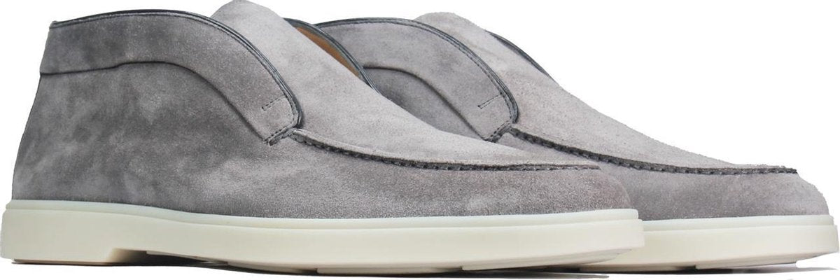 Santoni InstapSchoen Grijs  - Maat 40.5 - Heren - Lente/Zomer Collectie - Suède