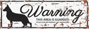 D&D Waakbord / Warning sign german shepherd gb Wit 40x14cm