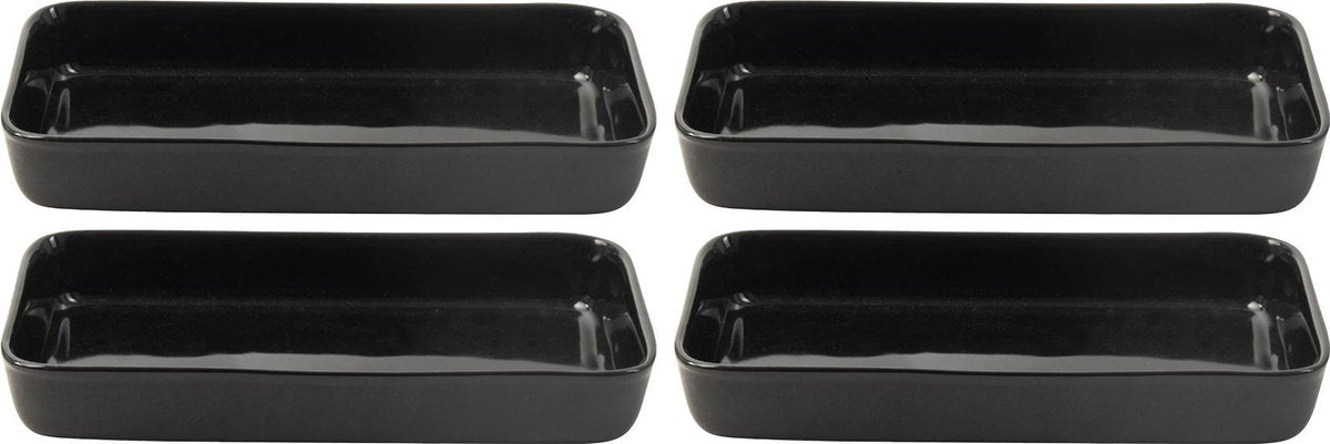 Rechthoekig Schaaltje 20x10cm Table Tales Zwart - set 4 stuks
