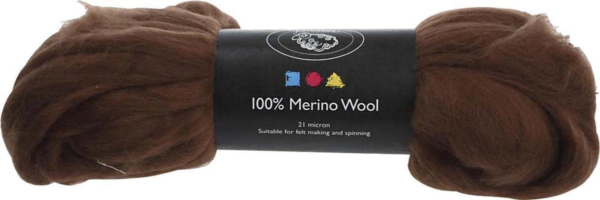 Kartehuset Wol Merino 21 Micron Bruin 100 Gram Per Bol