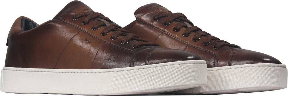 Santoni InstapSchoen Bruin Bruin  - Maat 44 - Heren - Never out of stock Collectie - Leer