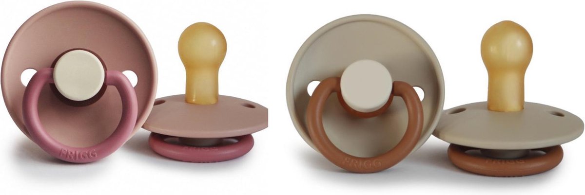 FRIGG Fopspeen Natuurrubber - Set van 2 - Peony
