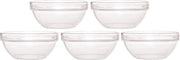 5x Glazen schaal/kom 23 cm - Sla/salade serveren - Schalen/kommen van glas - Keukenbenodigdheden