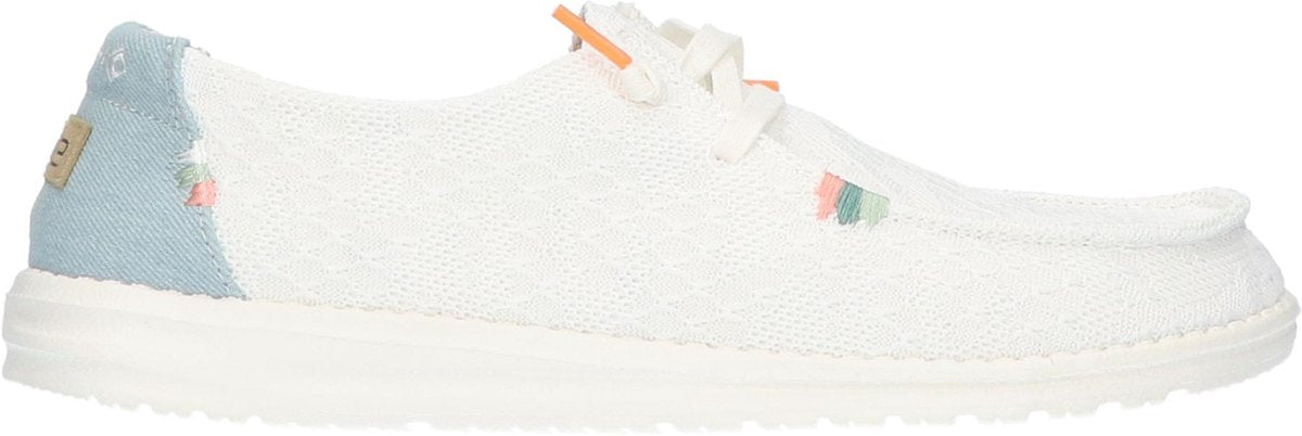 HEYDUDE Wendy Dames Instappers Boho White Crochet maat 38