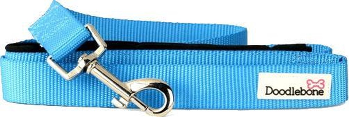 Doodlebone Hondenlijn Bold 130 Cm X 2 Cm Nylon Cyaan