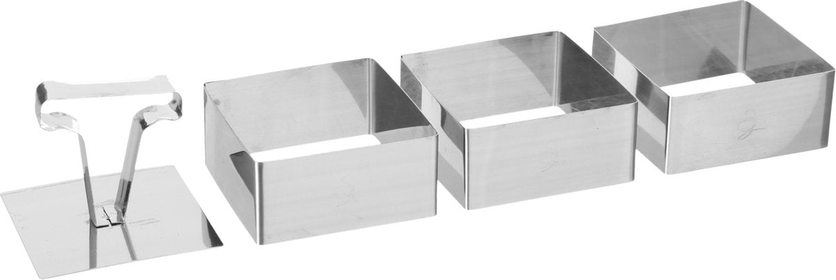 5Five kookring met uitsteker set van 3 ronde en 3 vierkante - 6 Ringen - Dresseerring