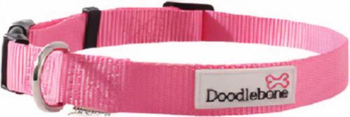 Doodlebone Hondenhalsband Bold 40 - 50 Cm Nylon Lichtroze