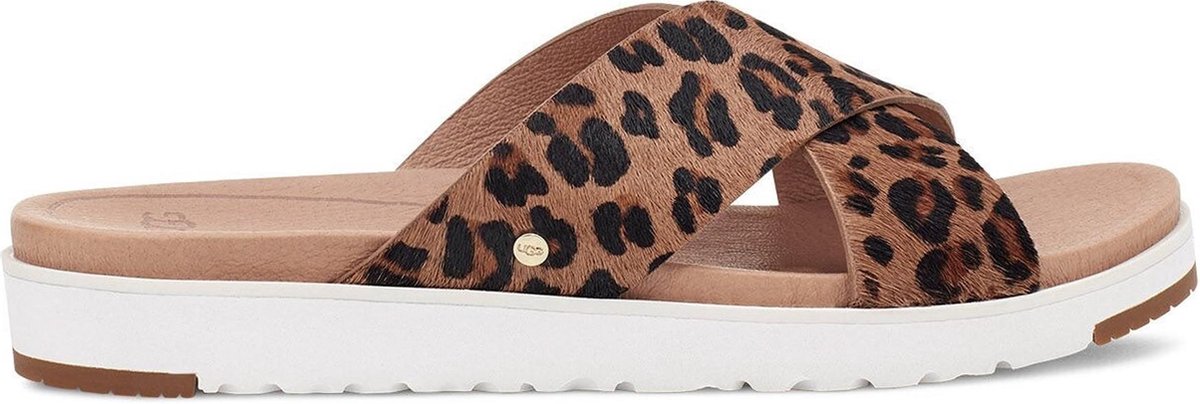 UGG KARI LEOPARD W - Volwassenen Dames slippers - Kleur: Bruin - Maat: 41