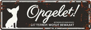 D&D Waakbord / Warning sign mini chihuahua n Zwart 12x4cm