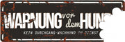 D&D Waakbord / Warning beware of the dog de Zwart/grijs 40x14cm