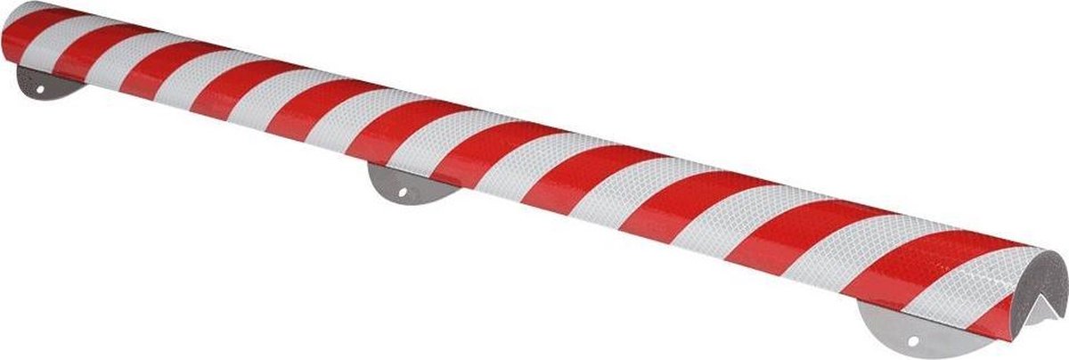 Stootrand hoekbeschermingsprofiel met RVS-onderkant type A+ lengte 1 m Reflecterend rood
