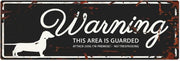 D&D Waakbord / Warning sign dachshund gb Zwart 40x14cm