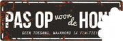 D&D Waakbord / Warning beware of the dog n Zwart/grijs 40x14cm