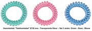 Rojafit “Telefoonkabel” Haarelastiek - Maxi - Ø 50 mm - Set 3 Stuks - Transparant: Groen-Rose-Blauw