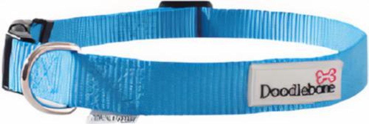 Doodlebone Hondenhalsband Bold 30 - 40 Cm Nylon Cyaanblauw