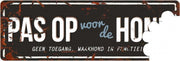 D&D Waakbord / Warning beware of the dog n Zwart/blauw 40x14cm