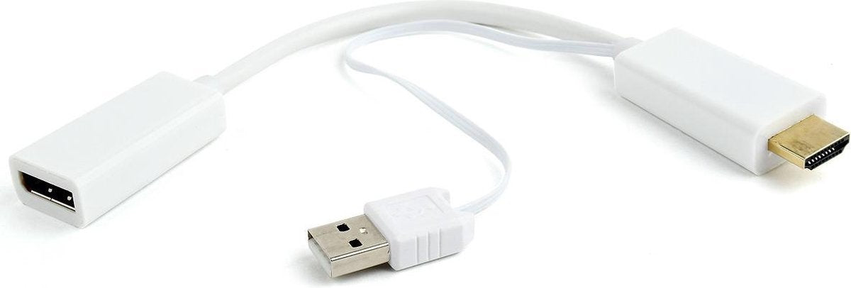 Cablexpert HDMI 1.4 naar DisplayPort 1.2 actieve adapter (4K 30 Hz) / wit - 0