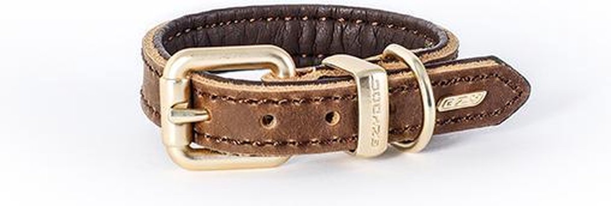 EzyDog Oxford - Leren hondenhalsband - 15/20cm - 2XS - Bruin
