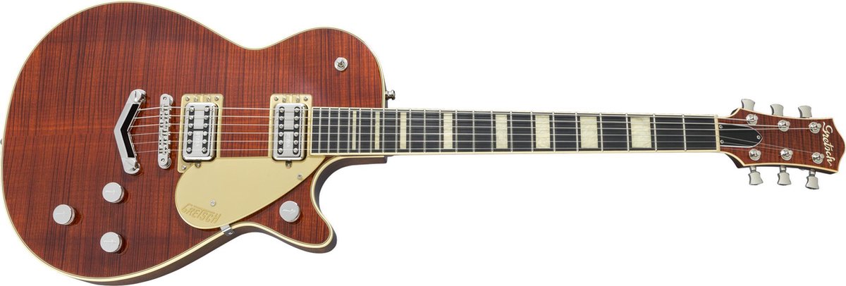 Gretsch G6228FM Players Edition Jet™ BT Single-Cut with V-Stoptail and Flame Maple BOURBON STAIN