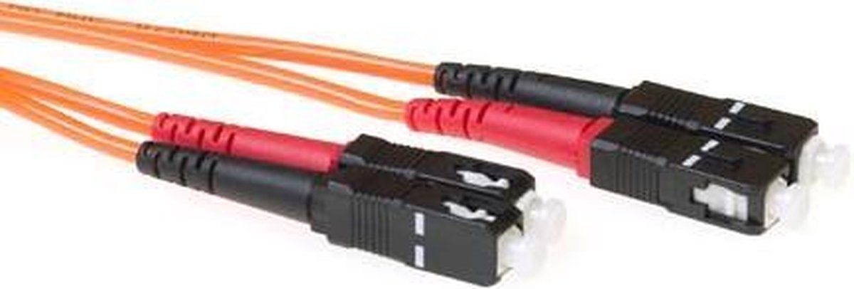 ACT 2 meter LSZH Multimode 62.5/125 OM1 glasvezel patchkabel duplex met SC connectoren RL3002