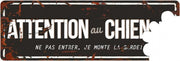 D&D Waakbord / Warning beware of the dog f Zwart/grijs 40x14cm