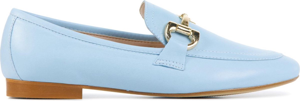 Stefano Lauran Vrouwen Leren Instapschoenen / Damesschoenen / Instapper S1061 - Sky - Maat  37