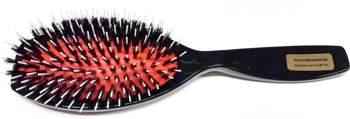 Rojafit Echt Haren Haarborstel versterkt met nylonfiber pennen voor normaal en stevig haar 22 cm.