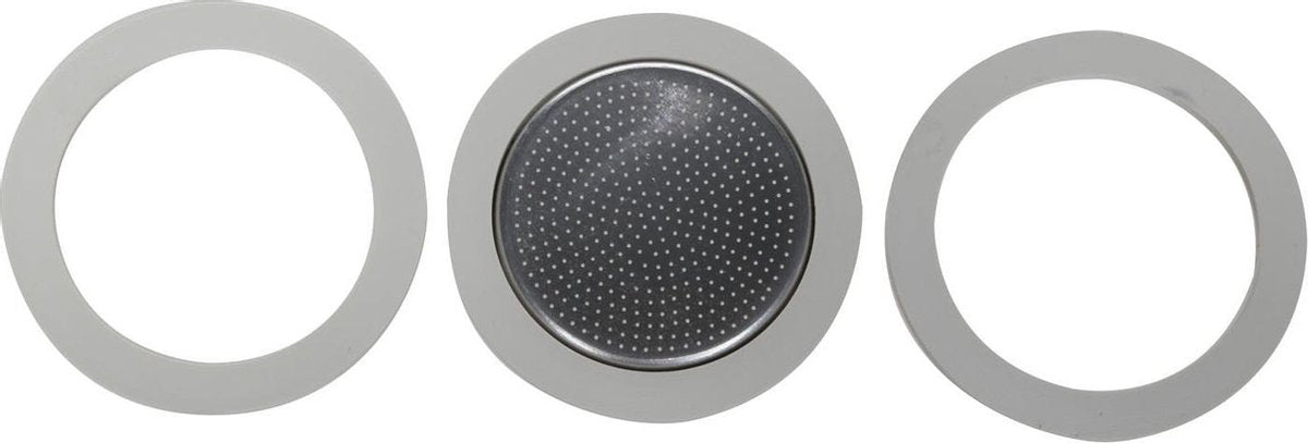 Bialetti Moka Inductie filterplaatje + rubber ringen - 3 kops
