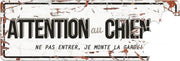 D&D Waakbord / Warning beware of the dog f Wit/grijs 40x14cm