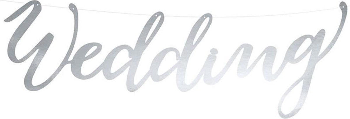 Wedding Banner zilver - bruiloft slinger 45 cm