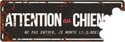 D&D Waakbord / Warning beware of the dog f Zwart/rood 40x14cm