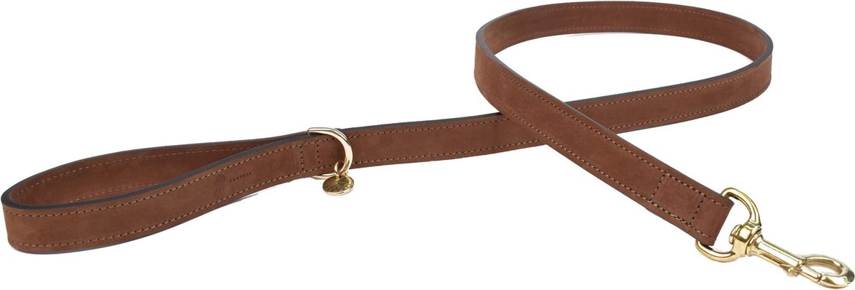 Fantail Looplijn Nubu Donkerbruin - Hondenriem - 120 cm