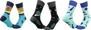 Livoni Socks - Special sokken - Katoen - 3 stuks (esoterisch blauw) - Giftbox - Maat 39-42 - Geschenkset - Verjaardag - Cadeau - Naadloos